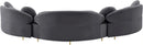 Vivacious Grey Velvet 3pc. Sectional (3 Boxes)
