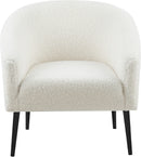 Barlow White Faux Sheepskin Fur Accent Chair