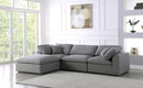 Serene Grey Linen Fabric Deluxe Cloud Modular Sectional
