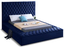 Bliss Navy Velvet Full Bed (3 Boxes)