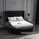 Luxus Black Velvet Queen Bed (3 Boxes)