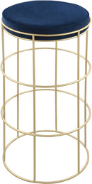 Rebar Navy Velvet Counter Stool