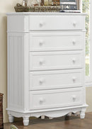 Clementine 5 Drawer Chest in White B1799-9