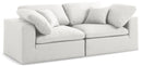 Serene Cream Linen Fabric Deluxe Cloud Modular Sofa