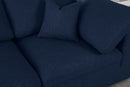 Serene Navy Linen Fabric Deluxe Cloud Modular Sectional