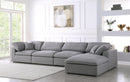Serene Grey Linen Fabric Deluxe Cloud Modular Sectional