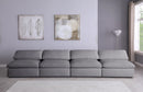 Serene Grey Linen Fabric Deluxe Cloud Modular Armless Sofa