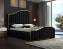 Jolie Black Velvet King Bed (3 Boxes)