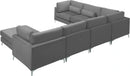 Julia Grey Velvet Modular Sectional (7 Boxes)