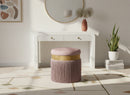 Yasmine Pink Velvet Ottoman/Stool
