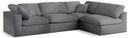 Serene Grey Linen Fabric Deluxe Cloud Modular Sectional