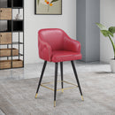Barbosa Red Faux Leather Counter/Bar Stool