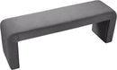 Minimalist Grey Velvet Bench