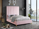 Via Pink Velvet Queen Bed
