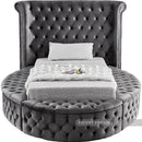 Luxus Grey Velvet Twin Bed (3 Boxes)