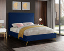 Jasmine Navy Velvet Full Bed