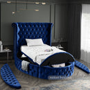 Luxus Navy Velvet Twin Bed (3 Boxes)