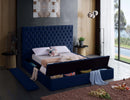 Bliss Navy Velvet Full Bed (3 Boxes)