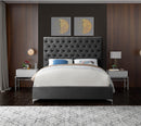 Cruz Grey Velvet Queen Bed