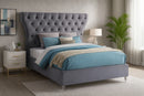 Kira Grey Velvet King Bed