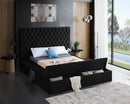 Bliss Black Velvet Full Bed (3 Boxes)