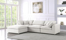 Serene Cream Linen Fabric Deluxe Cloud Modular Sectional