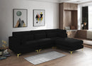 Julia Black Velvet Modular Sectional (4 Boxes)