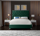 Cruz Green Velvet Queen Bed