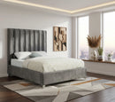 Enzo Grey Velvet Queen Bed