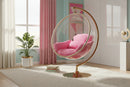 Luna Pink Fabric Acrylic Swing Bubble Accent Chair (2 Boxes)