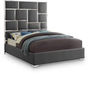 Milan Grey Faux Leather King Bed