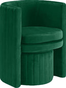 Selena Green Velvet Accent Chair and Ottoman Set