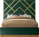 Vector Green Velvet Queen Bed