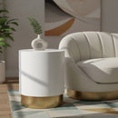 Deco White/Gold End Table