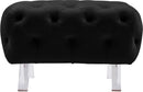 Crescent Black Velvet Ottoman