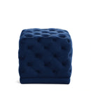 Stella Navy Velvet Ottoman/Stool