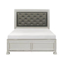Bevelle Queen Upholstered Panel Bed in Silver 1958-1