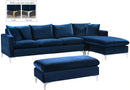 Naomi Navy Velvet 2pc. Reversible Sectional