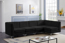 Alina Black Velvet Modular Sectional