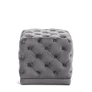 Stella Grey Velvet Ottoman/Stool