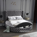 Luxus Grey Velvet King Bed (3 Boxes)