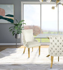 Tuft Cream Velvet Dining Chair
