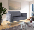 Casa Grey Velvet Loveseat