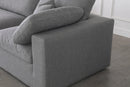 Serene Grey Linen Fabric Deluxe Cloud Modular Sofa