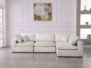 Serene Cream Linen Fabric Deluxe Cloud Modular Sectional