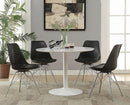 Lowry Mid-Century Modern White Round Dining Table - Legacy Furniture - NY