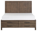 Homelegance Bracco Queen Platform Bed with Footboard Storage in Rustic Brown 1769-1* image