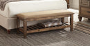Franco Burnished Oak Upholstered Bench - Legacy Furniture - NY