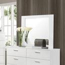 Felicity Glossy White Dresser Mirror - Legacy Furniture - NY