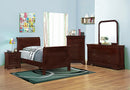 Louis Philippe Traditional Red Brown Sleigh Twin Bed - Legacy Furniture - NY